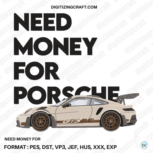 Need money for Porsche embroidery design file