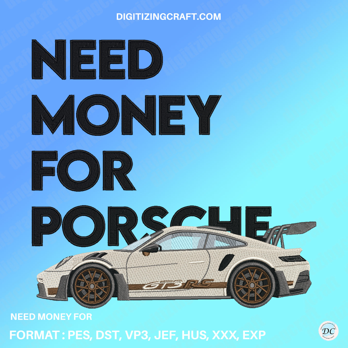 Need money for Porsche embroidery design file