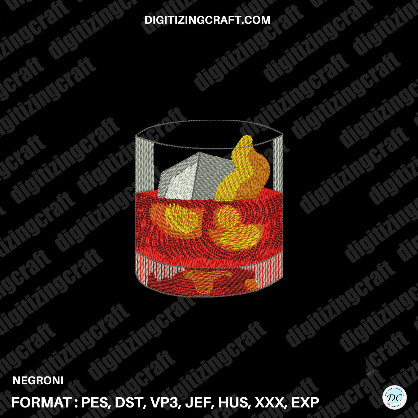 Negroni Embroidery Design file