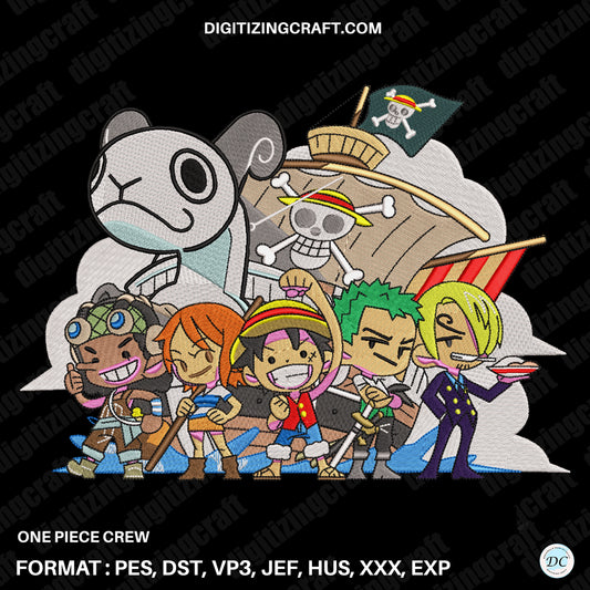 One Piece Crew embroidery design file
