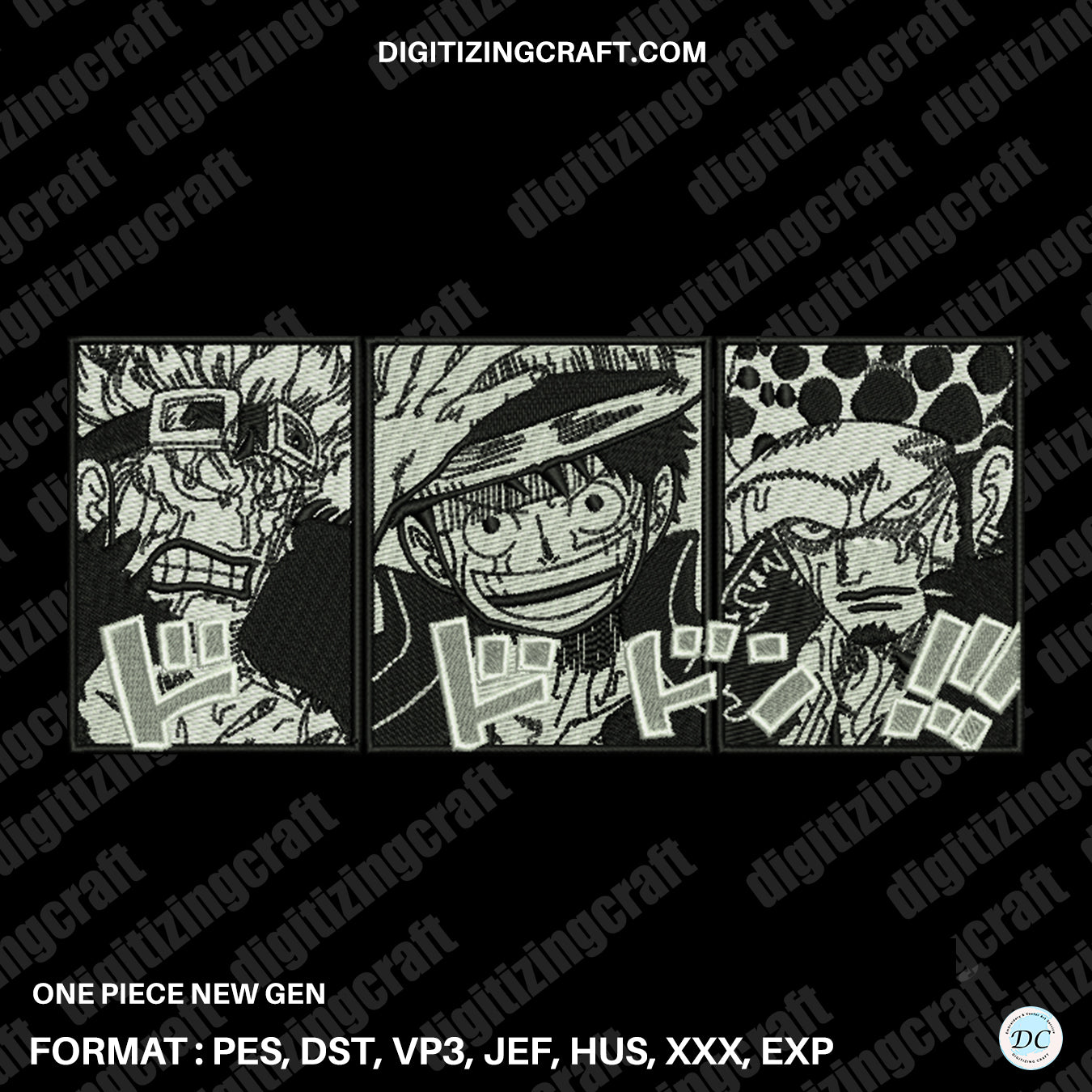 One piece new gen anime embroidery design file