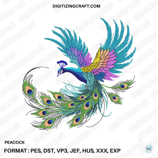 Peacock Embroidery Design file