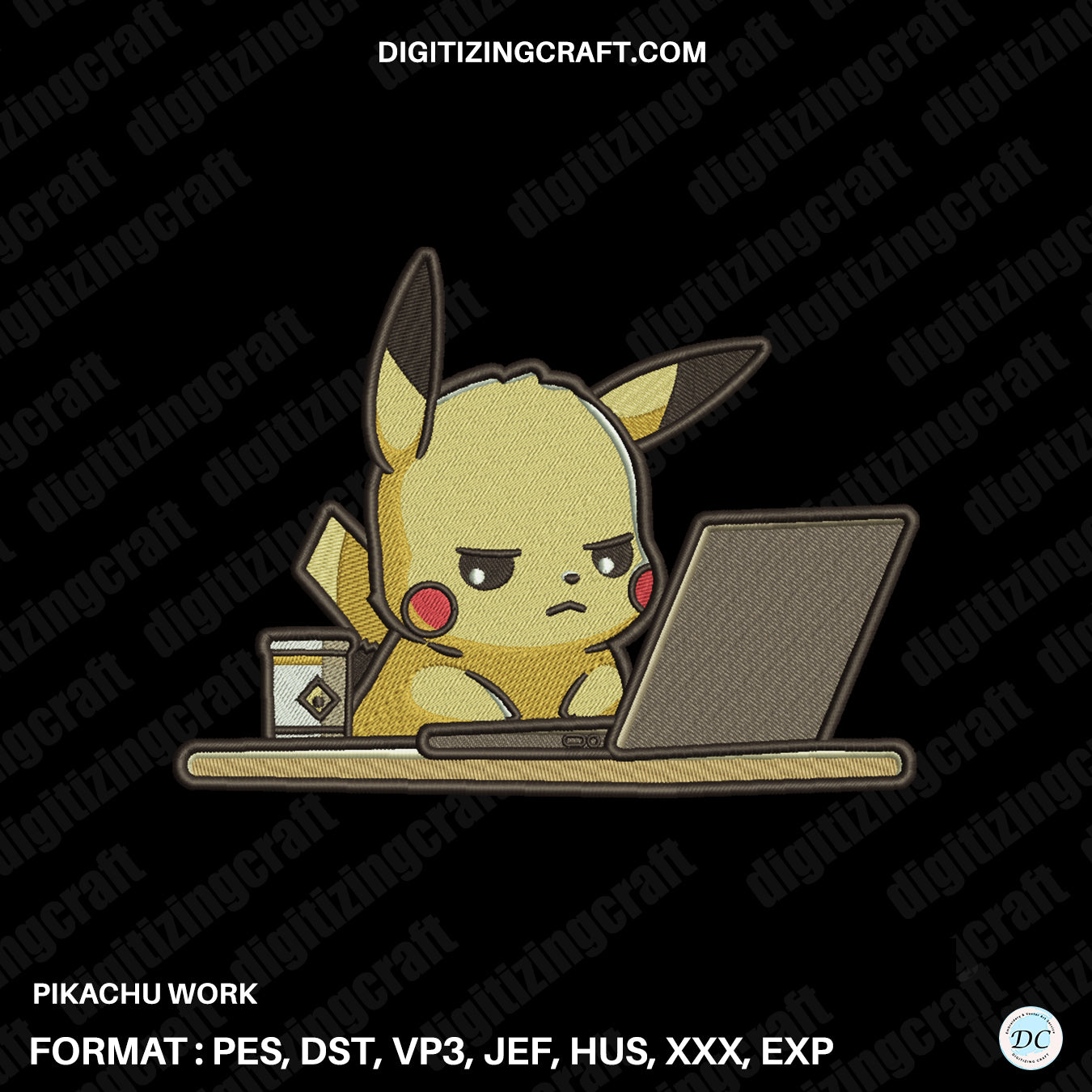 Pikachu Embroidery Design File