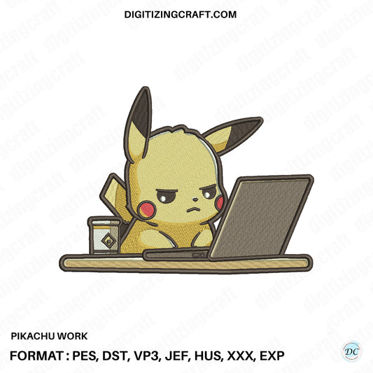 Pikachu Embroidery Design File