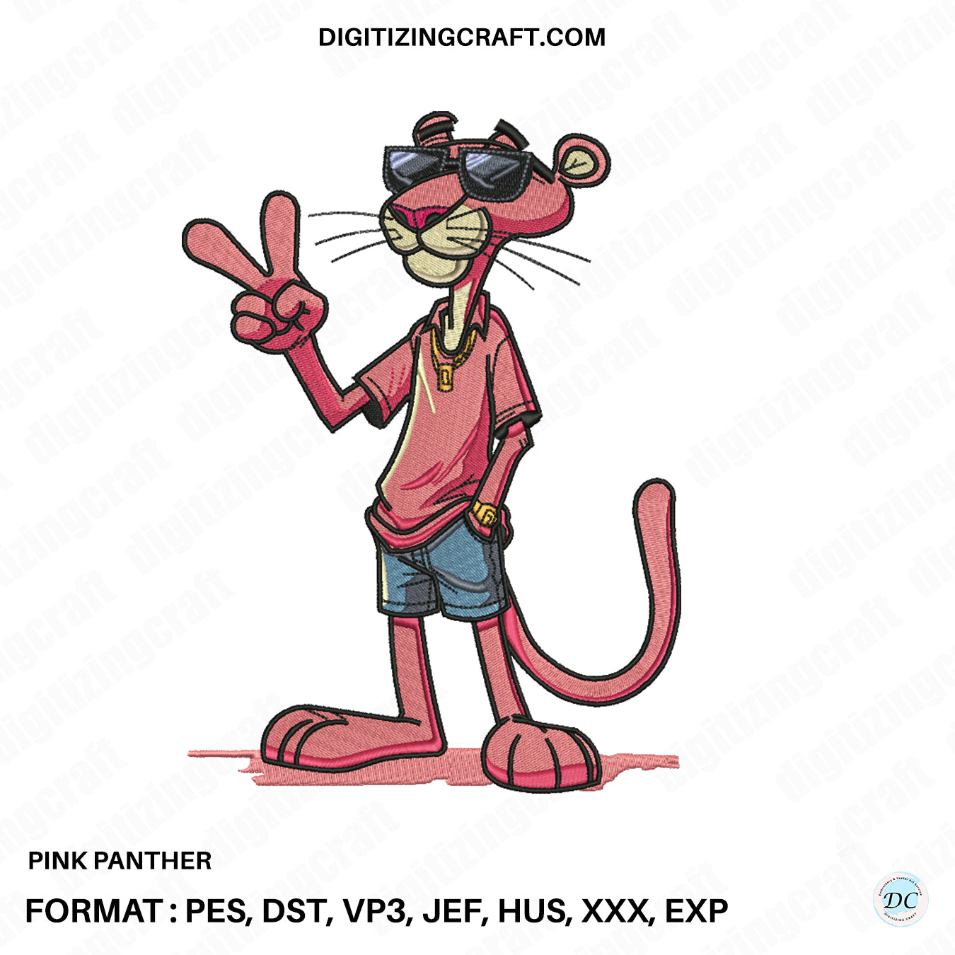 Pink Panther Embroidery Design file