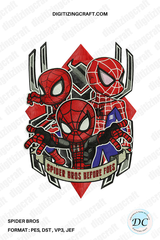 Spider Bros Embroidery Design