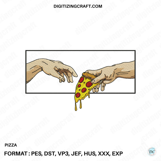 Pizza embroidery design file