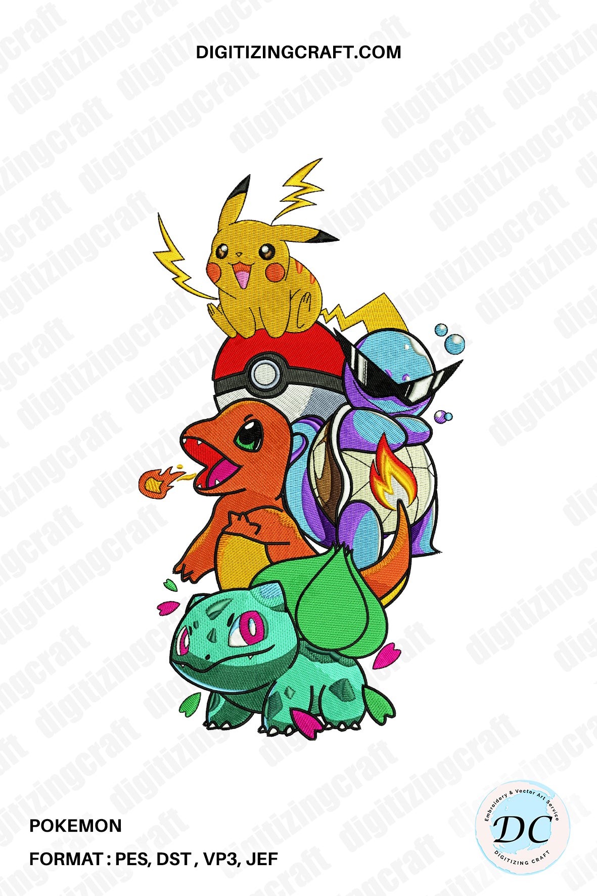 Pokemon Embroidery Design File