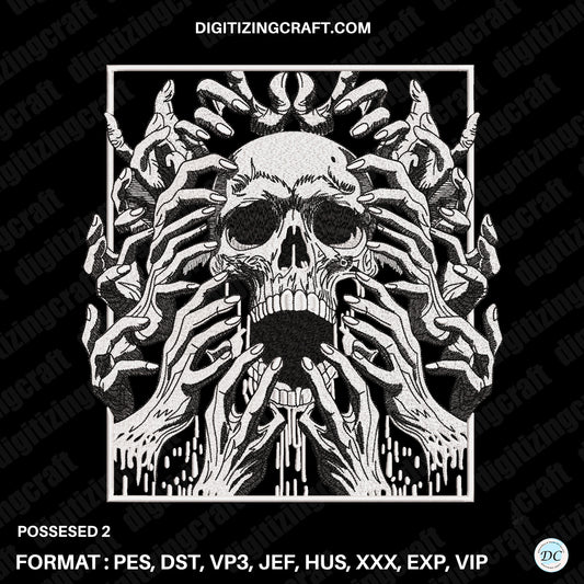 Possesed 2 ,Skull embroidery design file