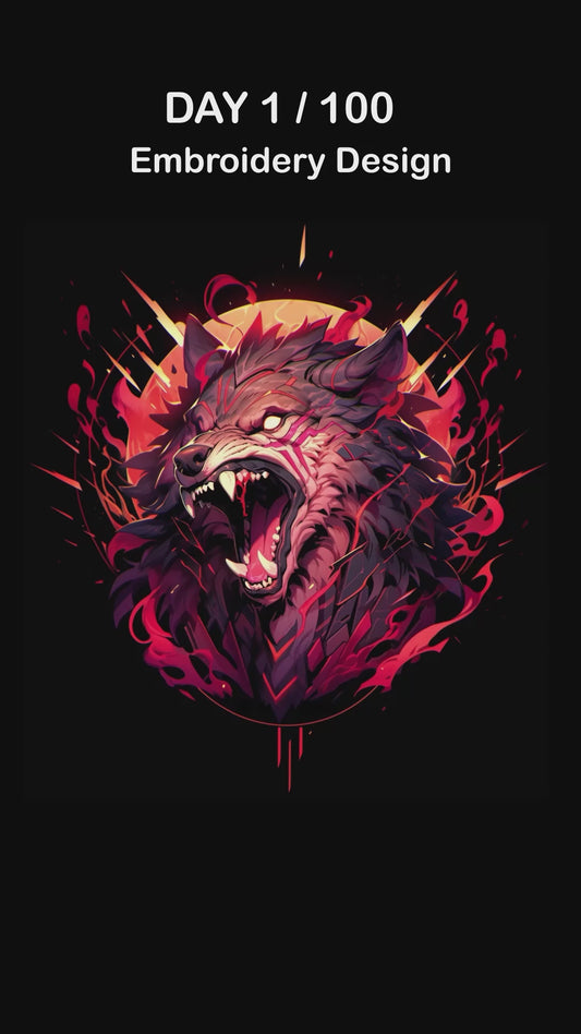 Wolf Embroidery File