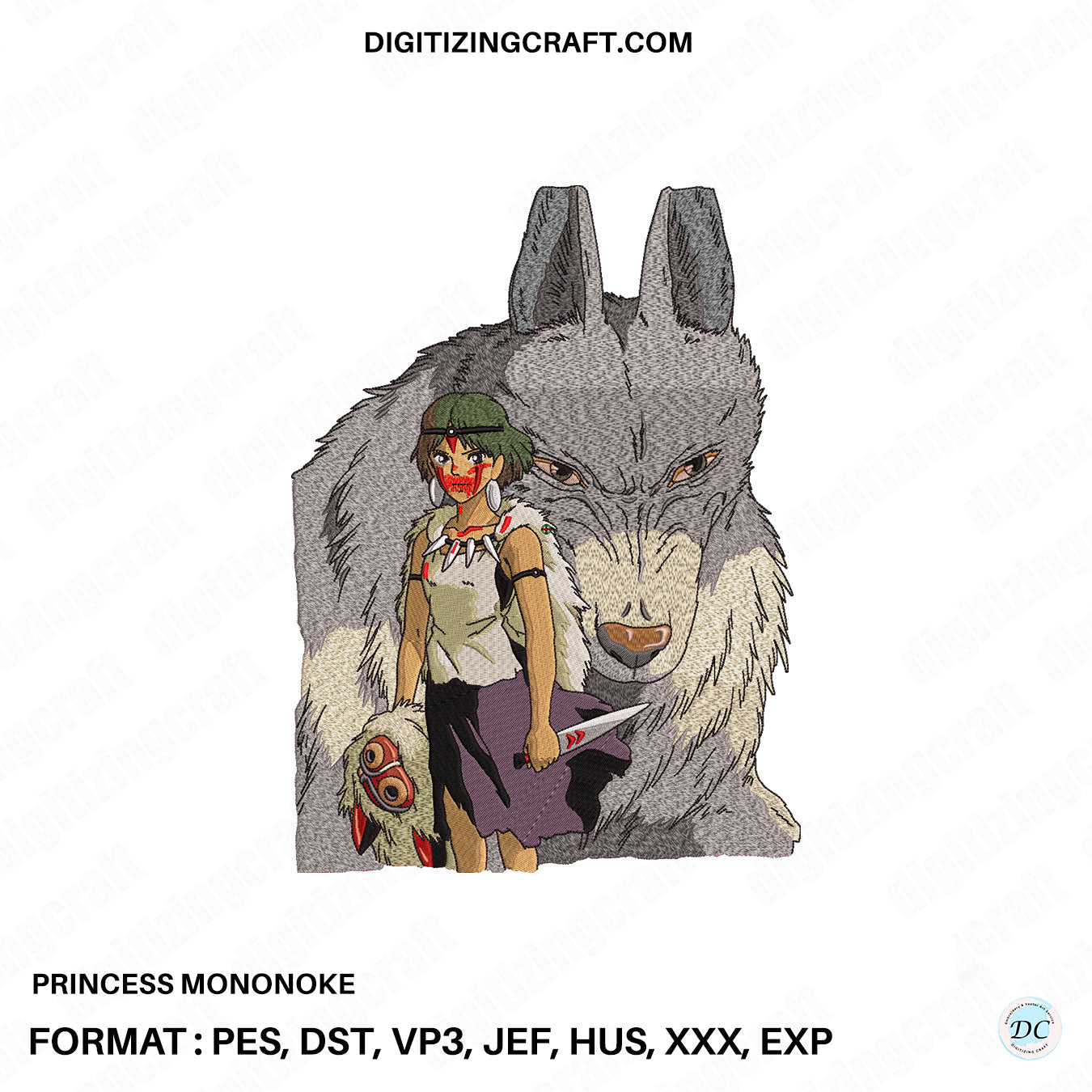 Princess Mononoke embroidery design file