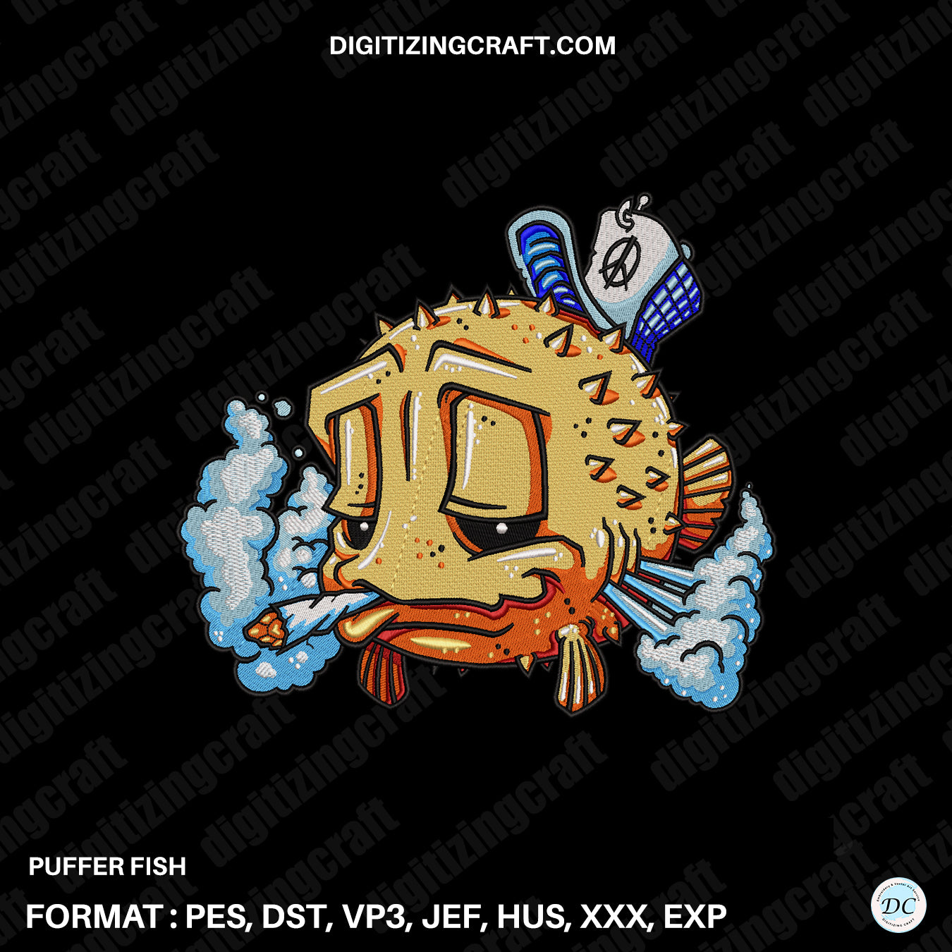 Puffer Fish Embroidery design file