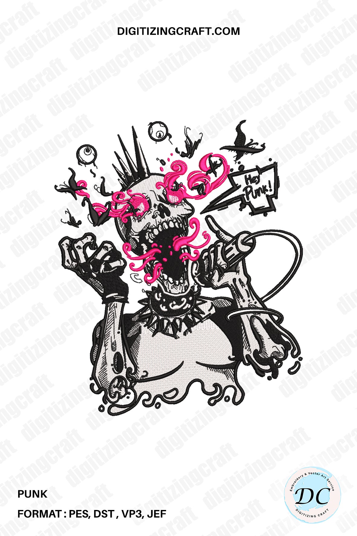 Punk Embroidery design,rockstar,singer