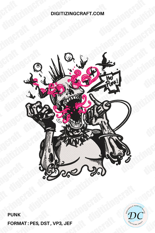 Punk Embroidery design,rockstar,singer