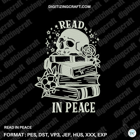 Read in Peace embroidery design file