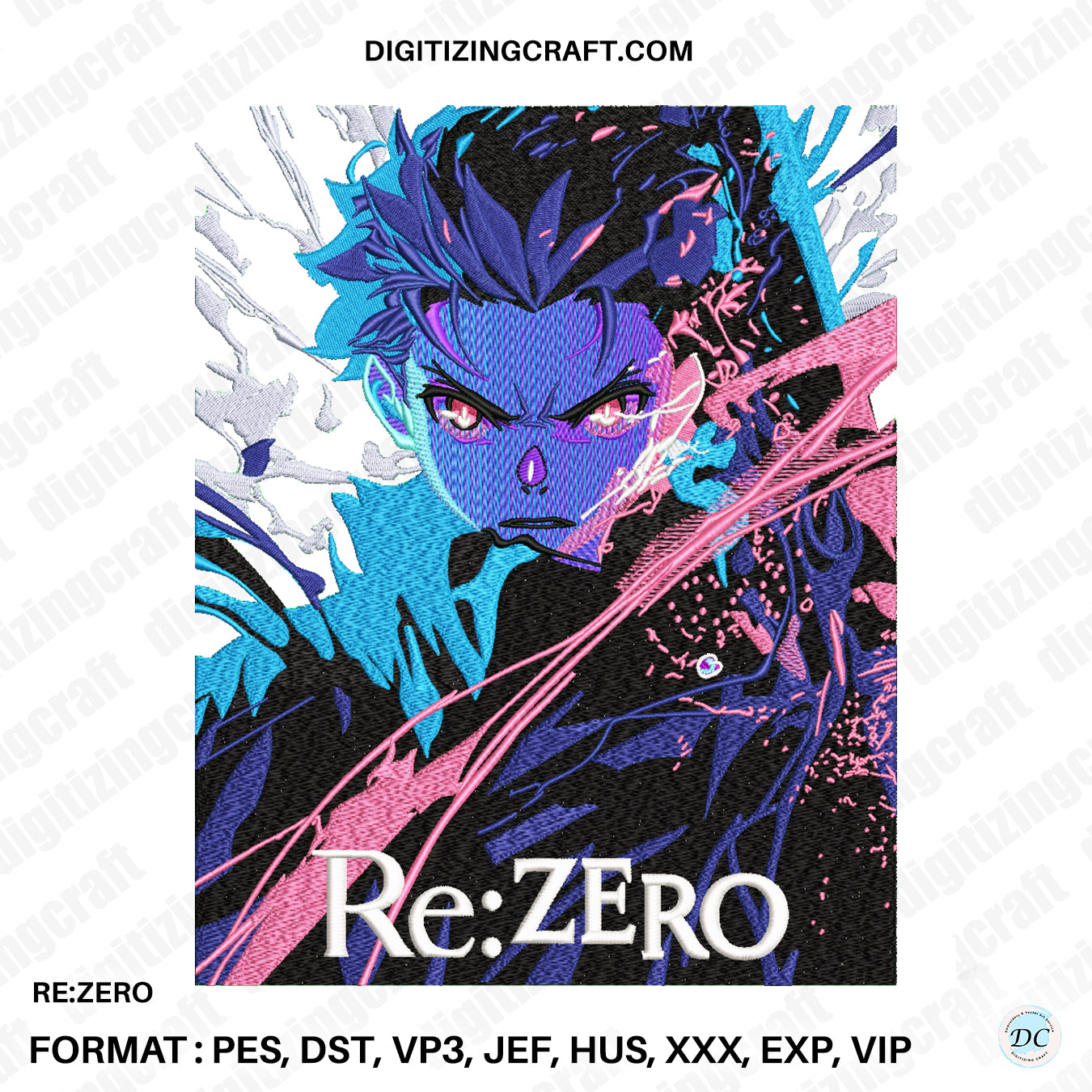 Re:zero Embroidery design file