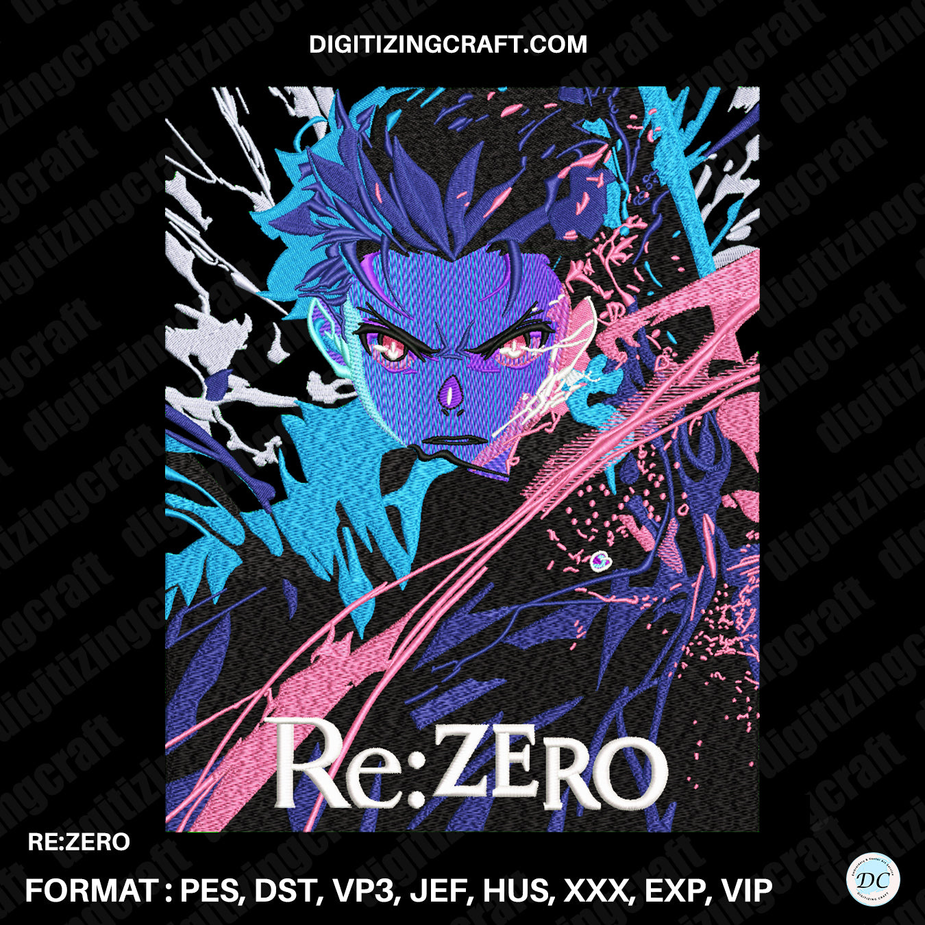 Re:zero Embroidery design file