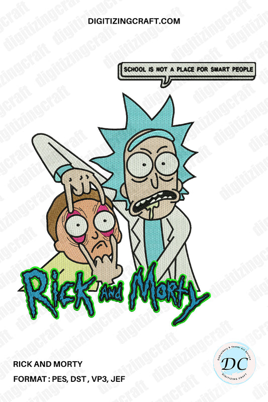 Rick And Morty Embroidery Design