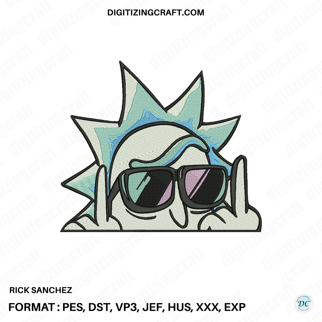 Rick sanchez embroidery design file