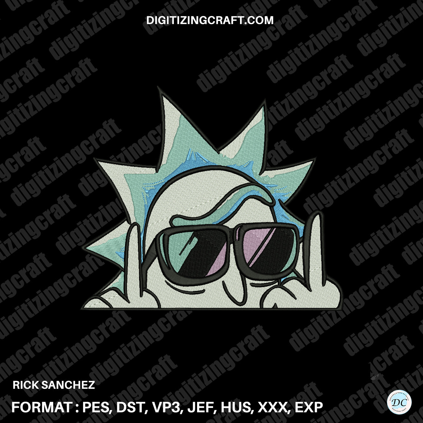 Rick sanchez embroidery design file