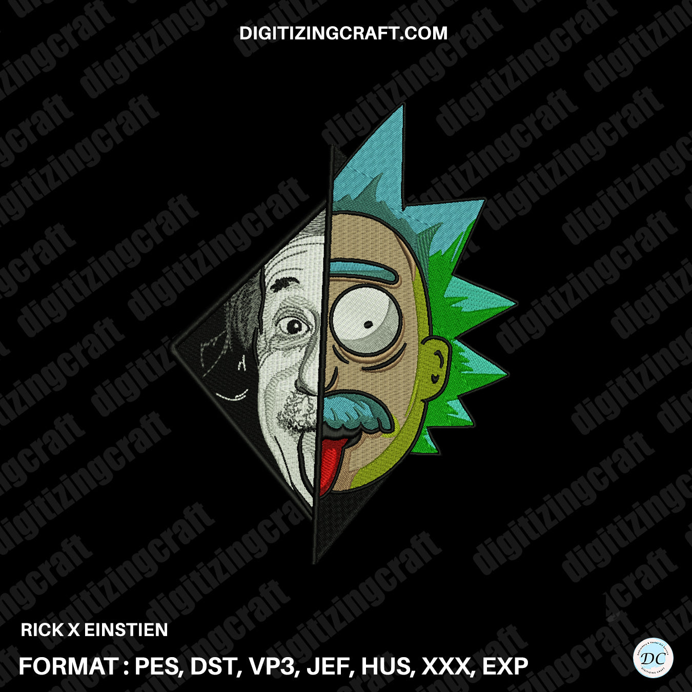 Rick X Einstien Embroidery Design File