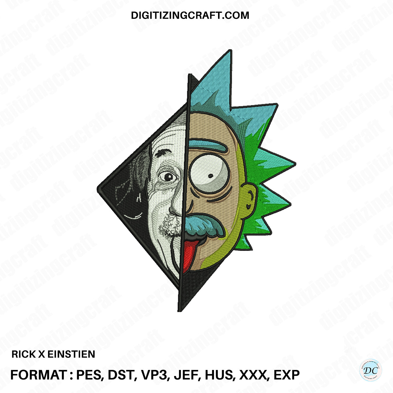 Rick X Einstien Embroidery Design File