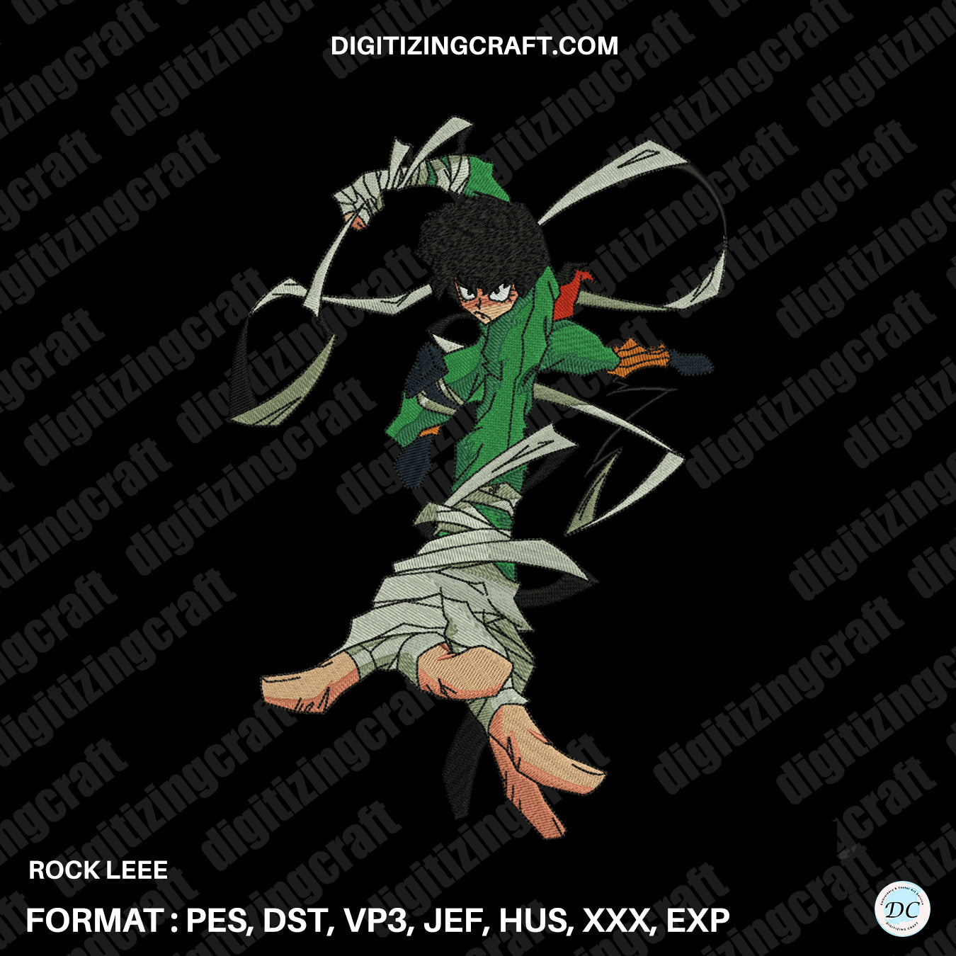 Rock Lee Embroidery Design File