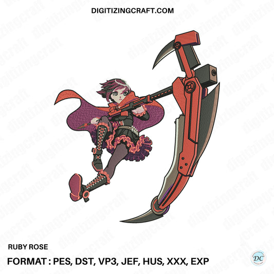 Ruby Rose embroidery design file