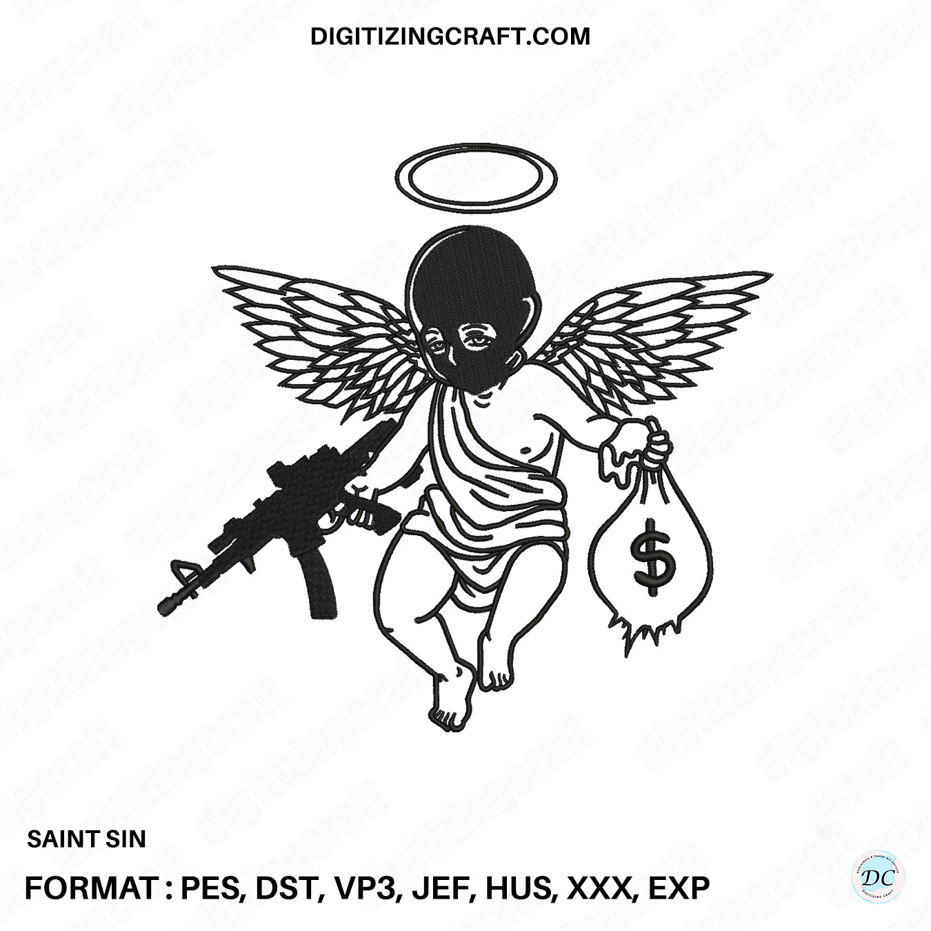 Saint Sin Embroidery Design file