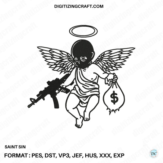 Saint Sin Embroidery Design file