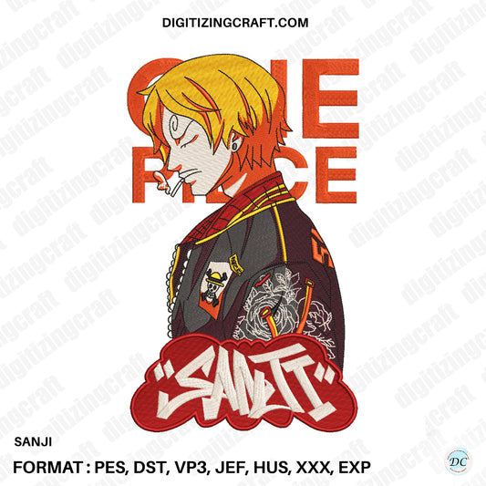 Sanji Embroidery Design file,One piece
