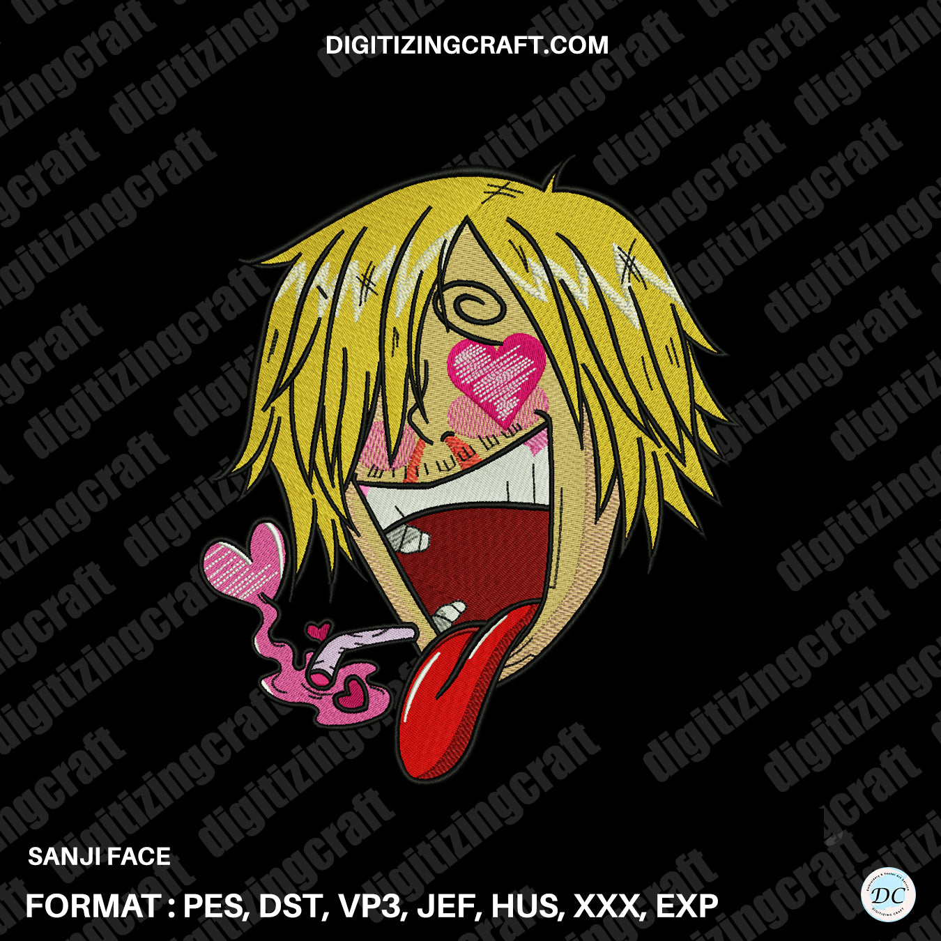 Sanji Face embroidery design file