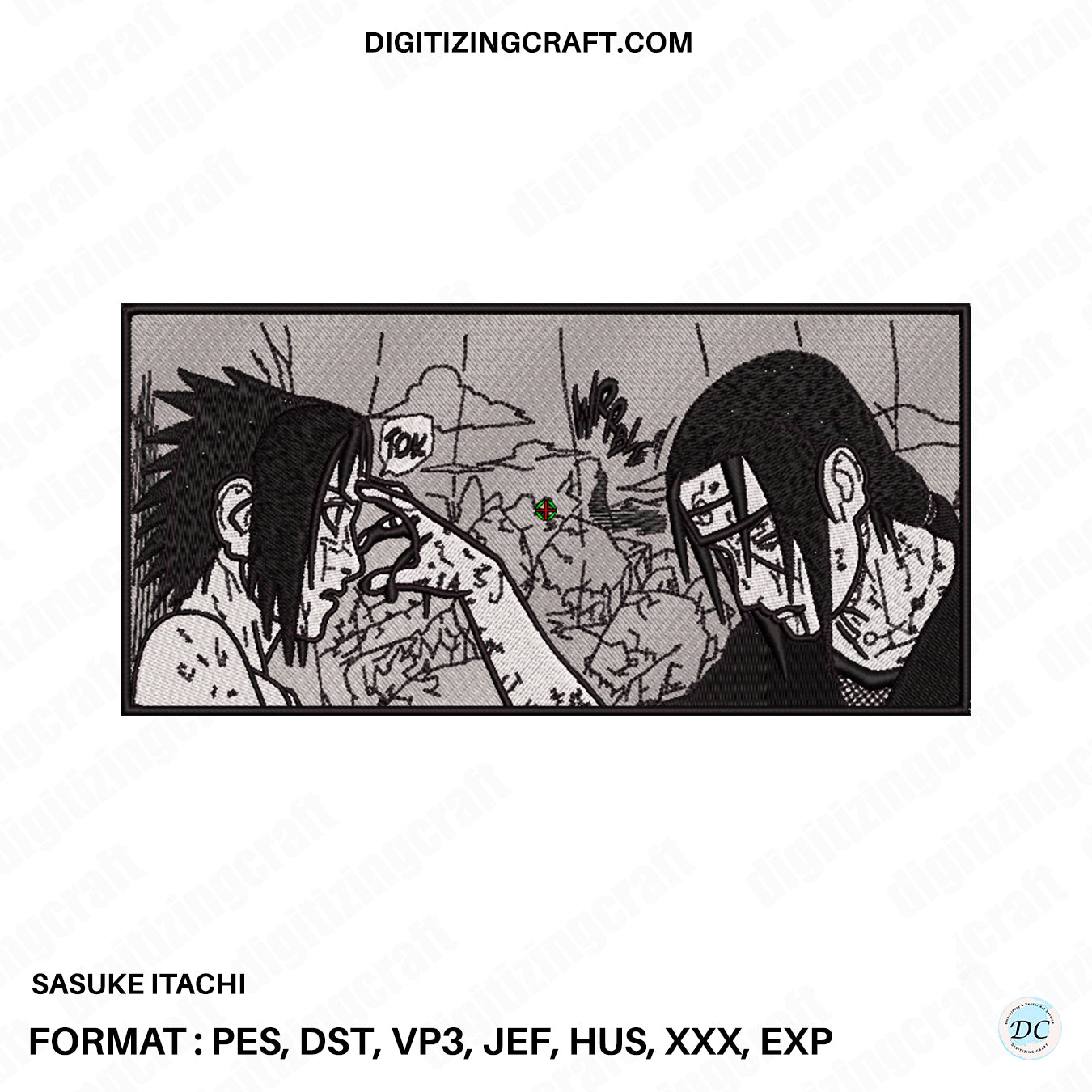 Sasuke Itachi embroidery design file