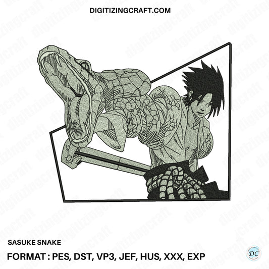 Sasuke Uchiha Snake Embroidery DEsign File