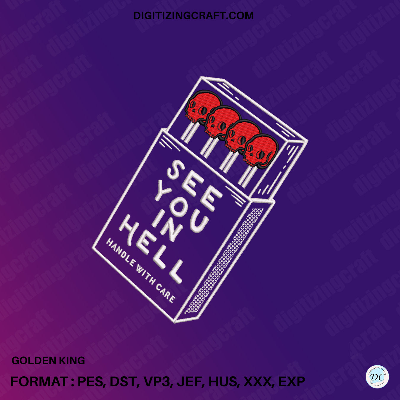 See you in Hell Embroidery Design File(Minimal Design)