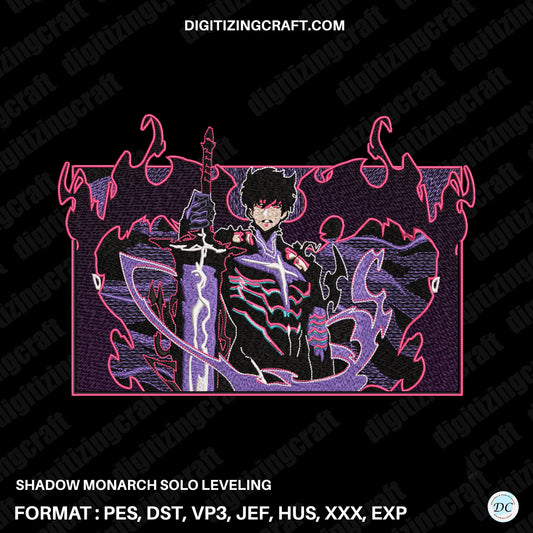 Shadow Monarch Solo Leveling Embroidery design file