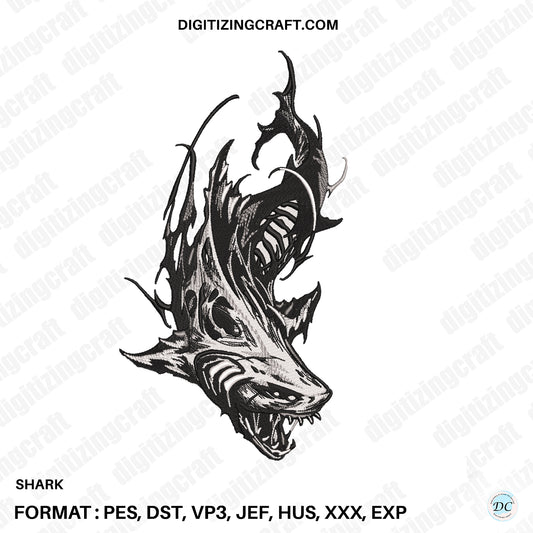 Shark Embroidery Design file,machine embroidery design