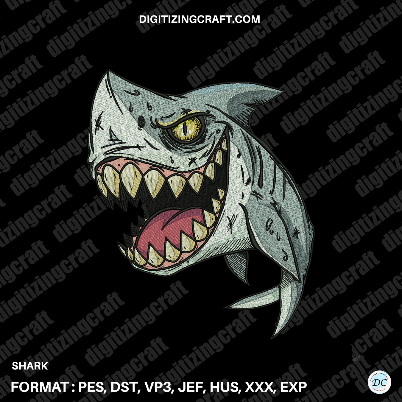 Shark Embroidery design file