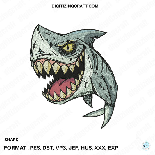Shark Embroidery design file