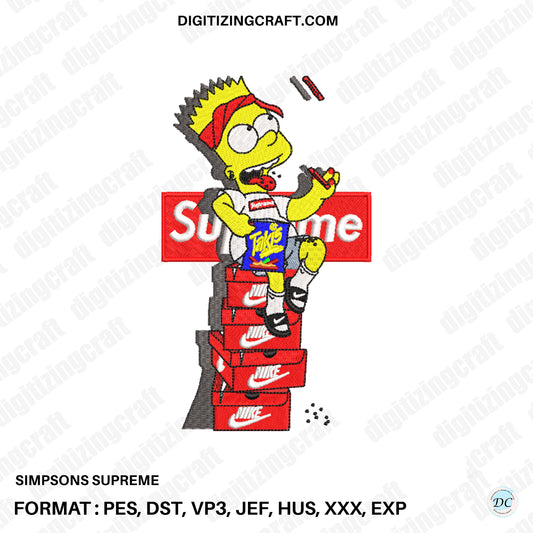 Simpsons Supreme Embroidery Design File