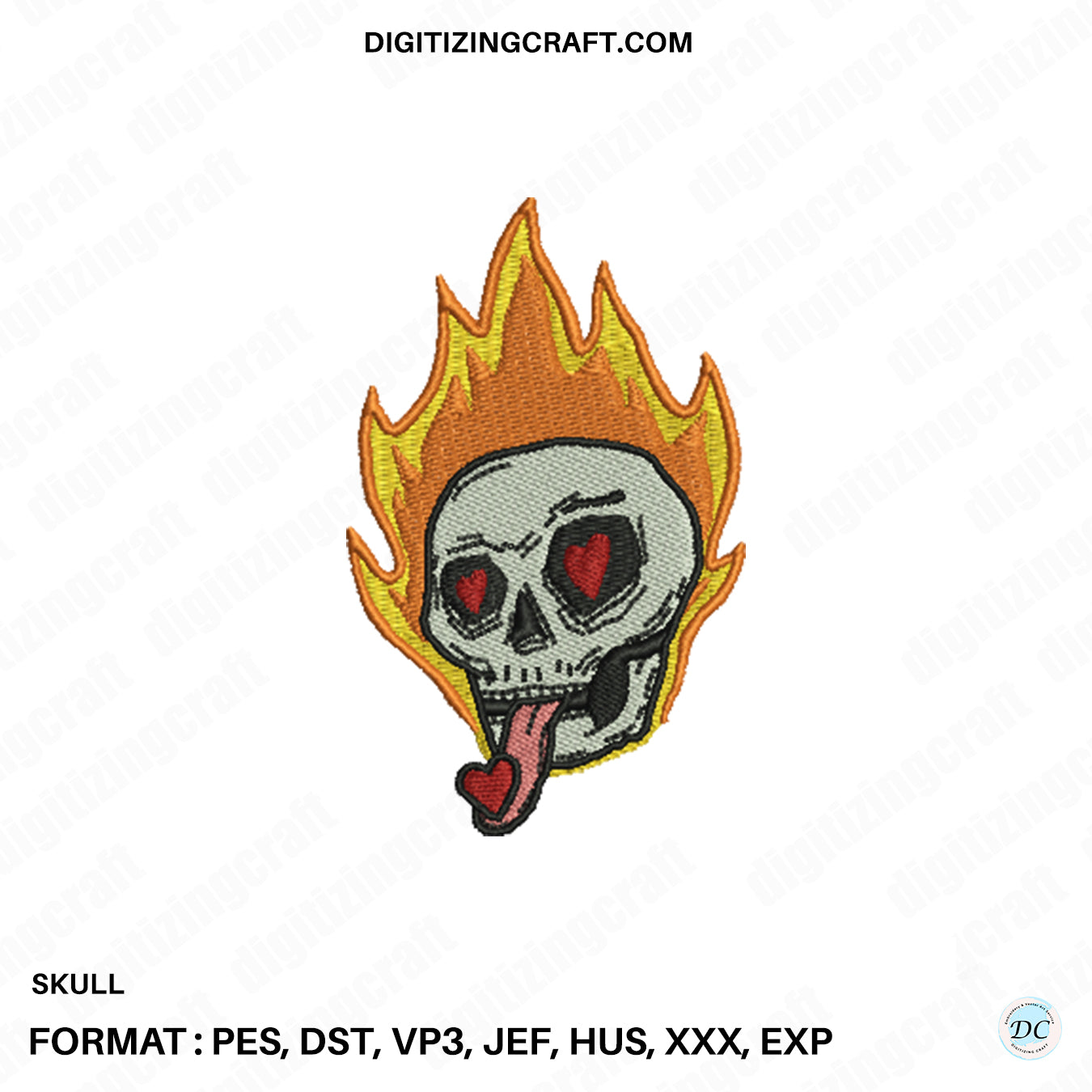 Skull embroidery design file
