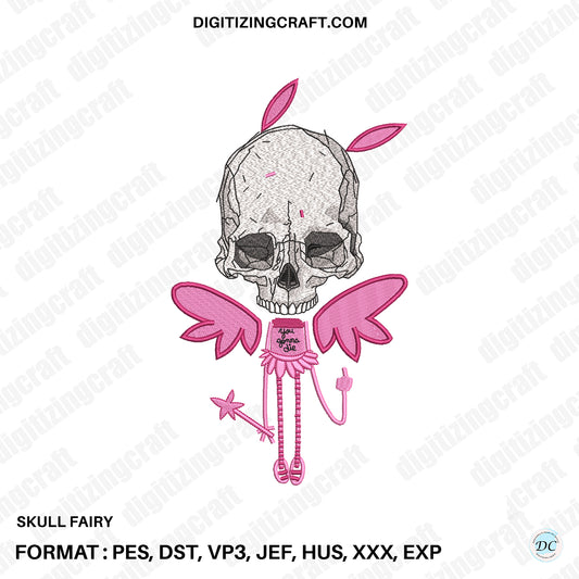 Skull Fairy Embroidery Design File