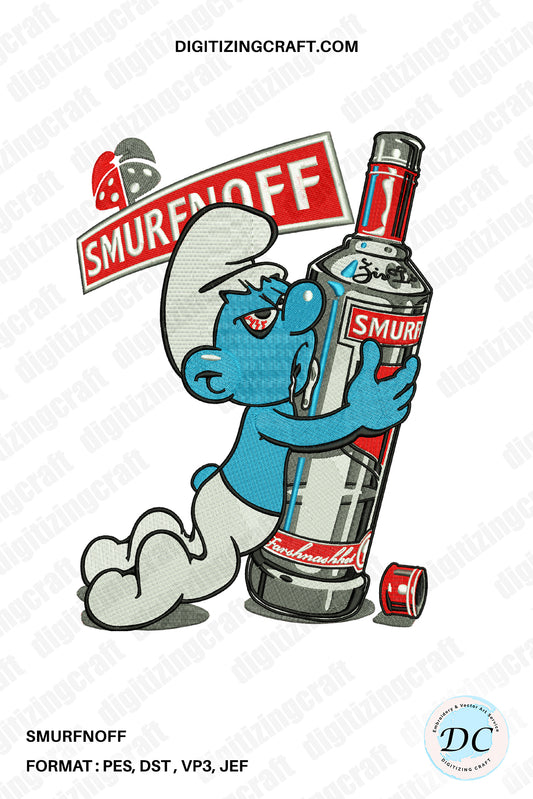 Smurff x smirnoff Embroidery Design File