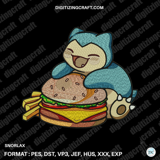 Snorlax embroidery design file