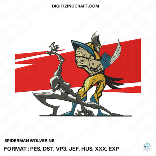 Spiderman Wolverine Embroidery Design File