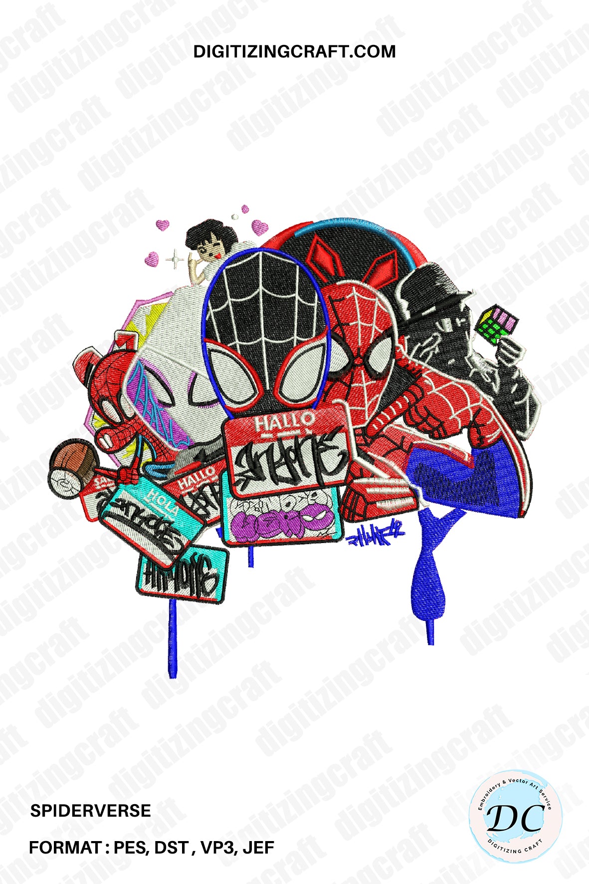 Spiderverse Border Spiderverse Embroidery Design – Digitizing Craft