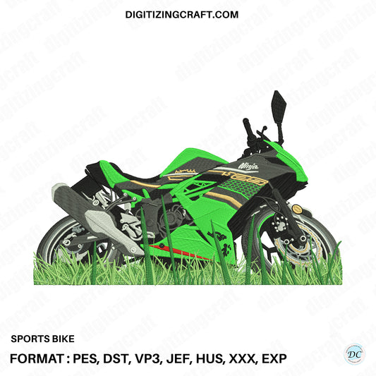 Sports Bike Embroidery Design File