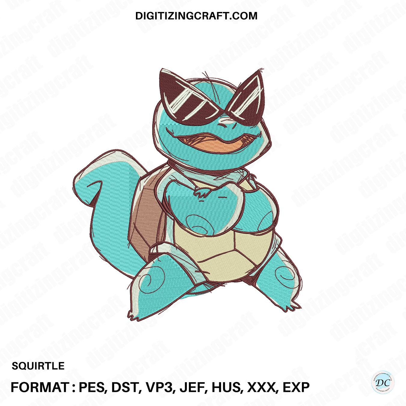 Squirtle Embroidery Design File