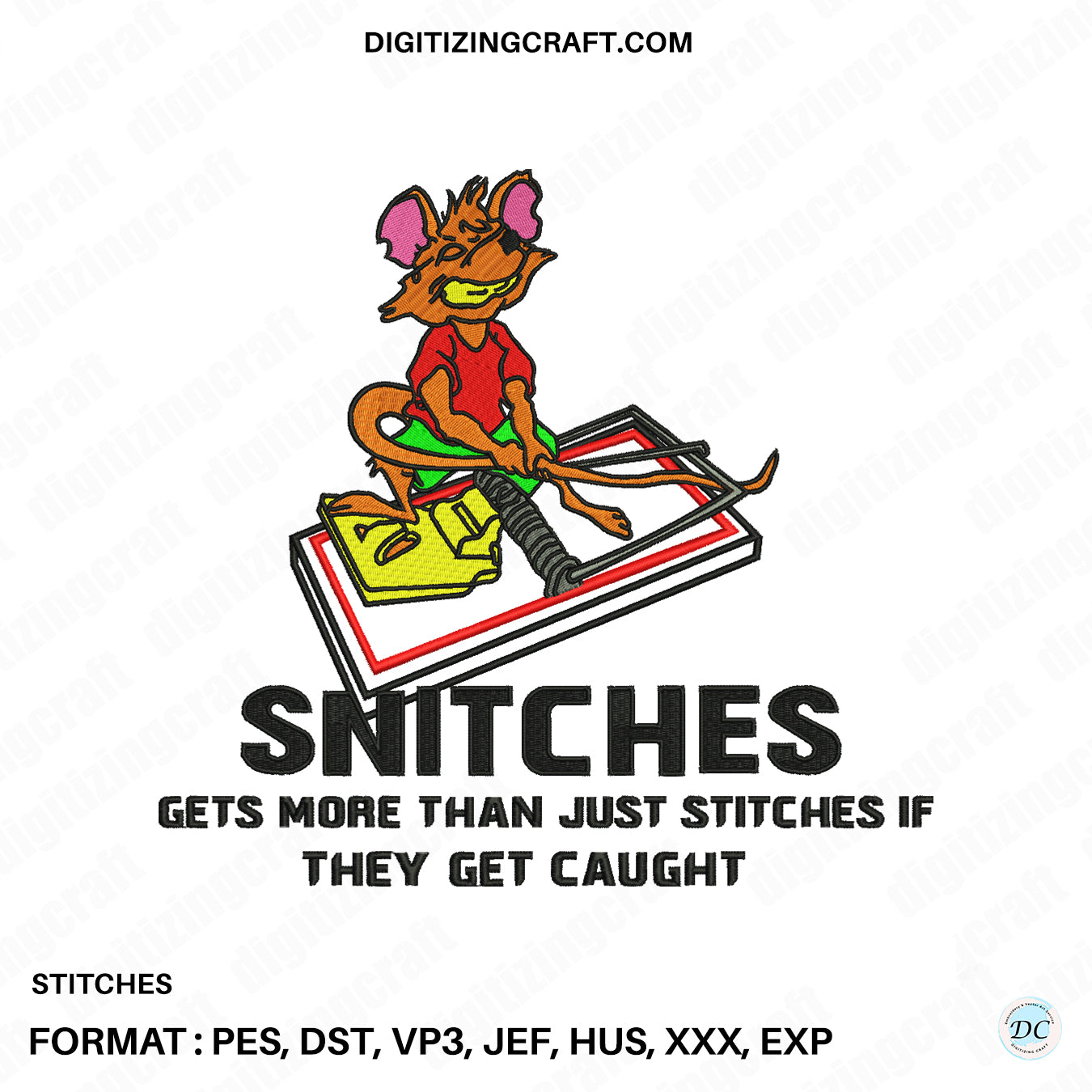 Snitches embroidery design file