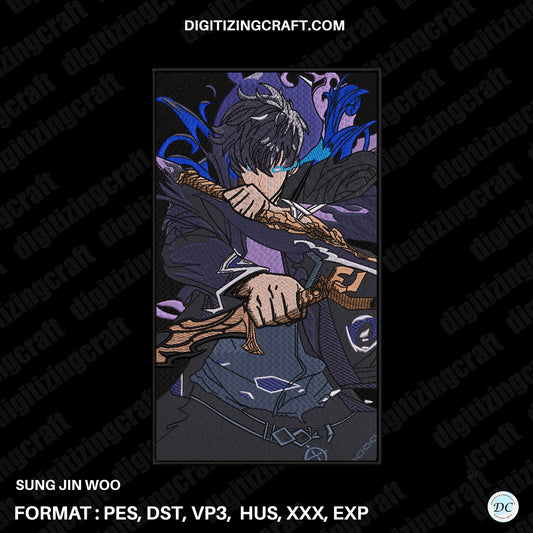 Sung Jin Woo Solo Leveling Embroidery Design File